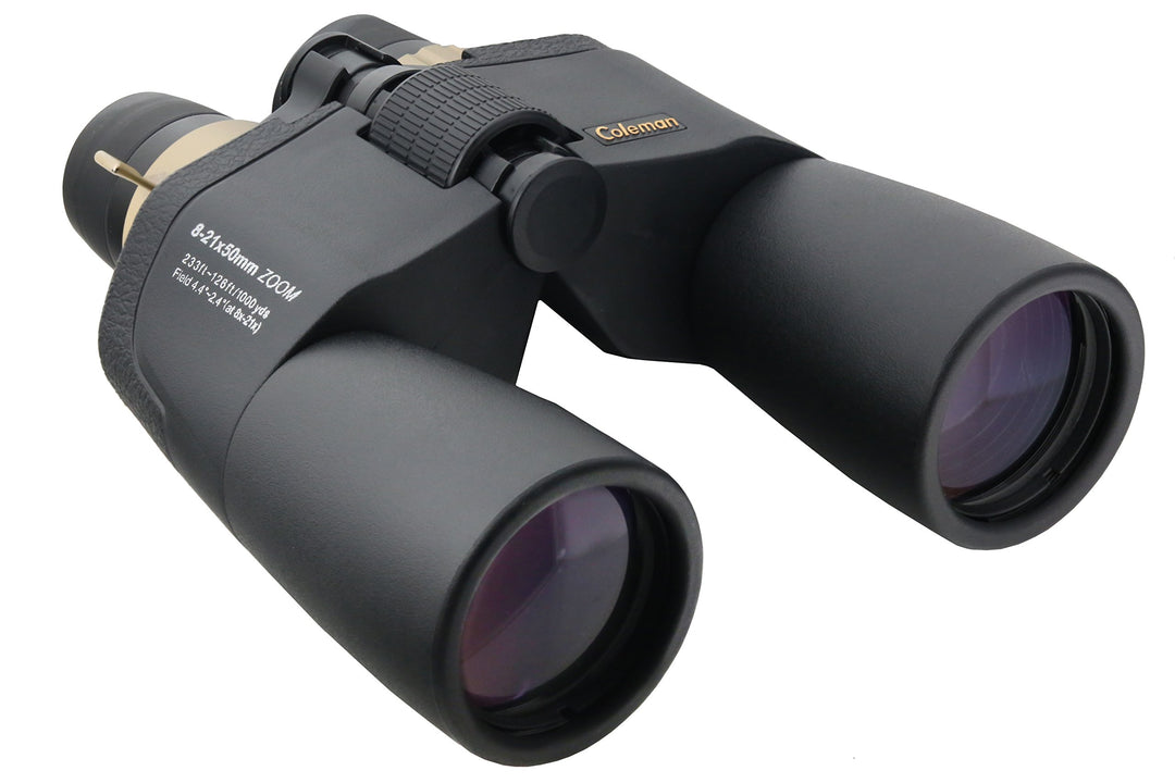 Coleman Full Size Zoom Binoculars, Black, 8-21x50