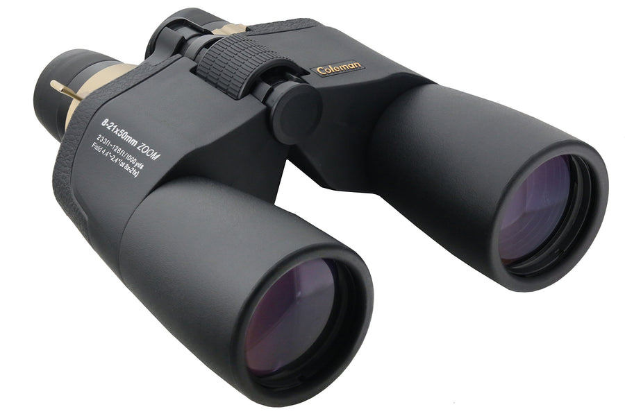 Coleman Full Size Zoom Binoculars, Black, 8-21x50