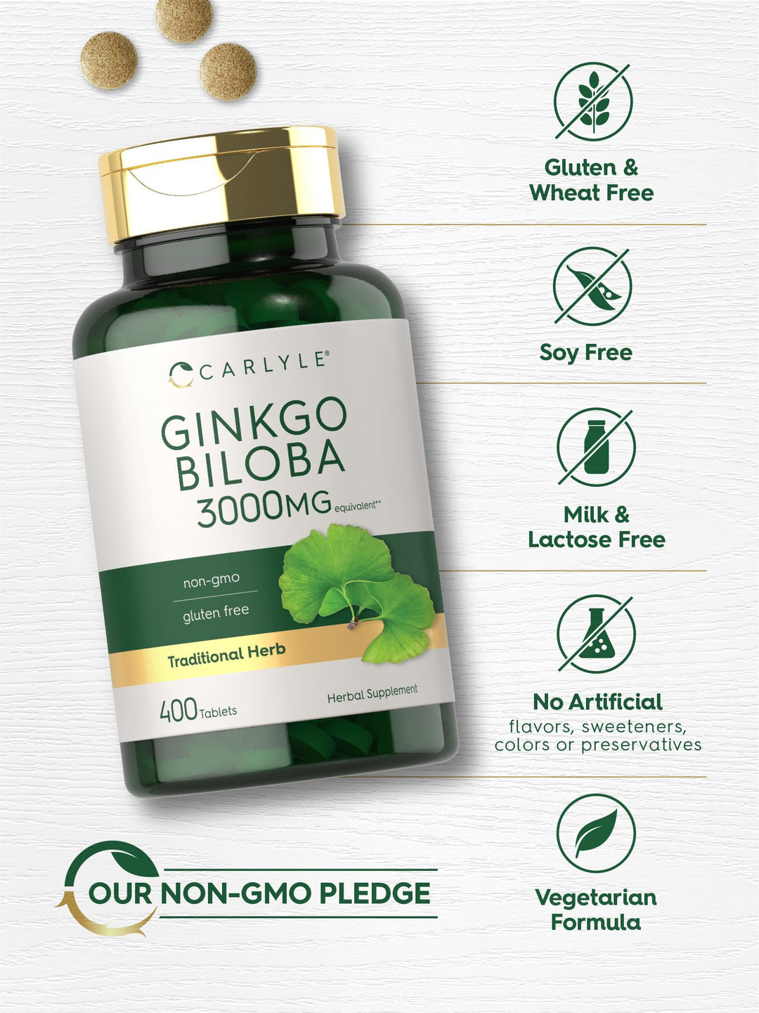 Carlyle Ginkgo Biloba 3000 mg, 400 Count