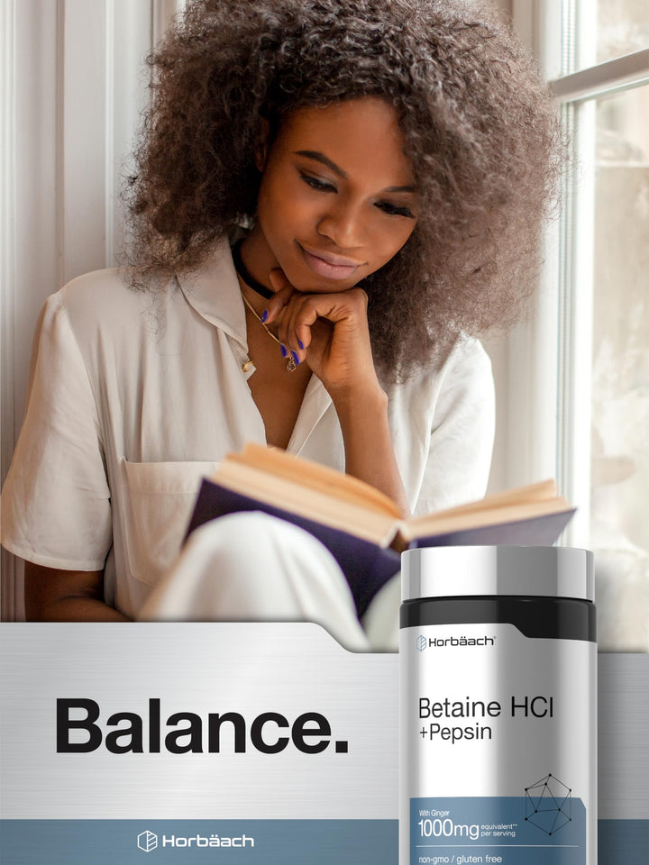 Horbäach Betaine HCl With Pepsin, 250 Count