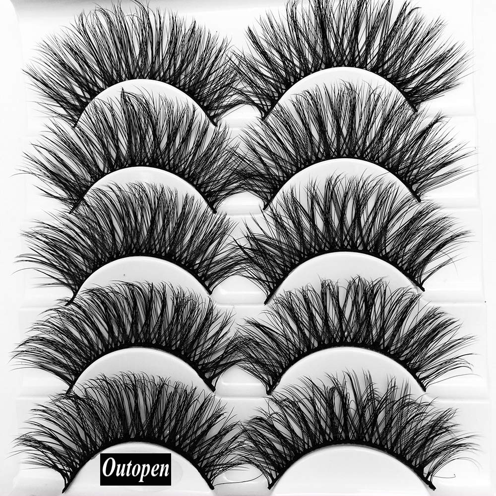 outopen 3D Mink False Eyelashes, Q1, 5 Count