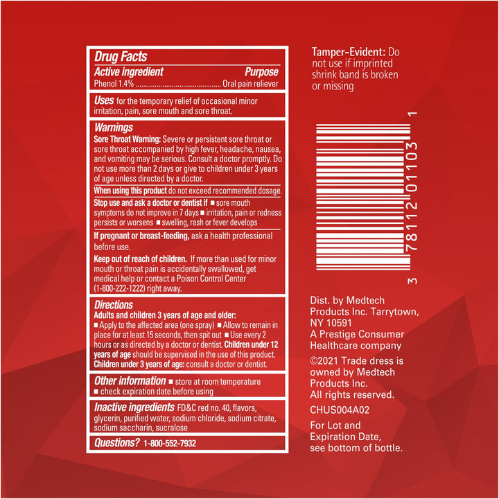 Chloraseptic Sore Throat Spray, Cherry, 6 fl oz