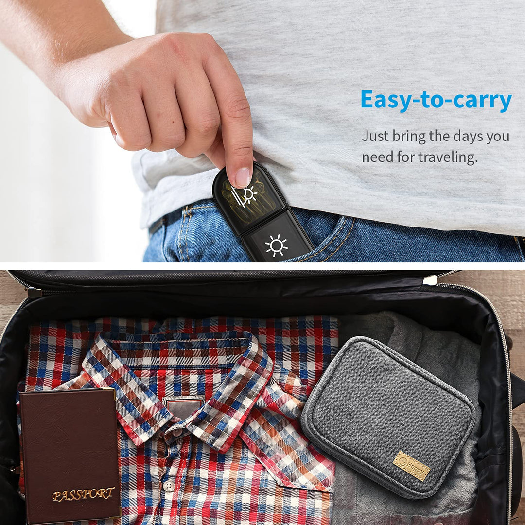ZIKEE Weekly Pill Case Organizer, 3 Times a Day, Grey