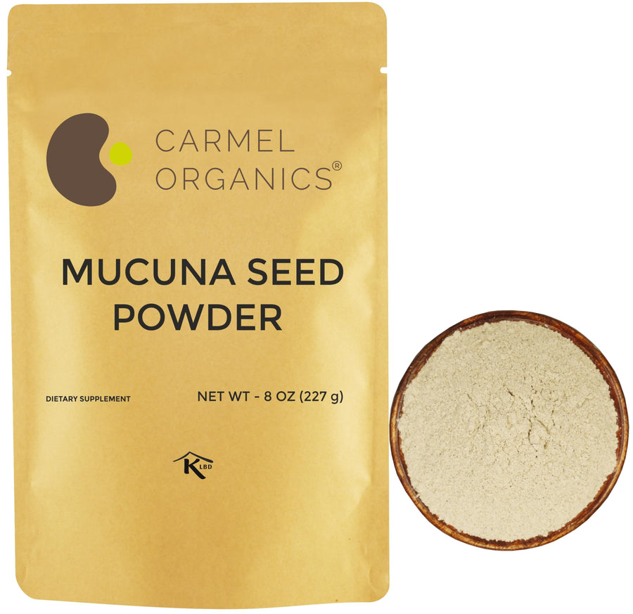 CARMEL Organics Mucuna Pruriens Seed Powder, White, 227 g