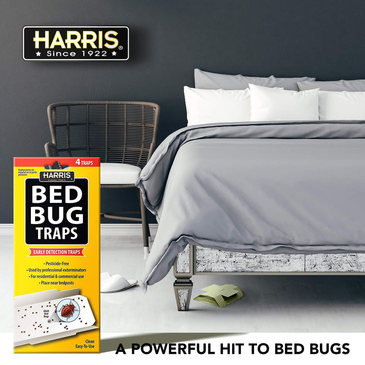 HARRIS Bed Bug Traps, 4 Count, Pack of 4