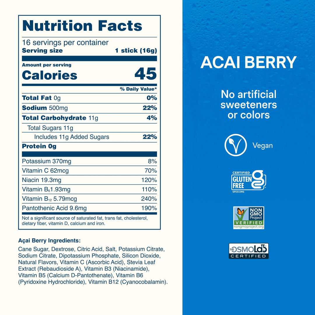 Liquid I.V. Hydration Multiplier Electrolyte Powder, Acai Berry, 16 Count