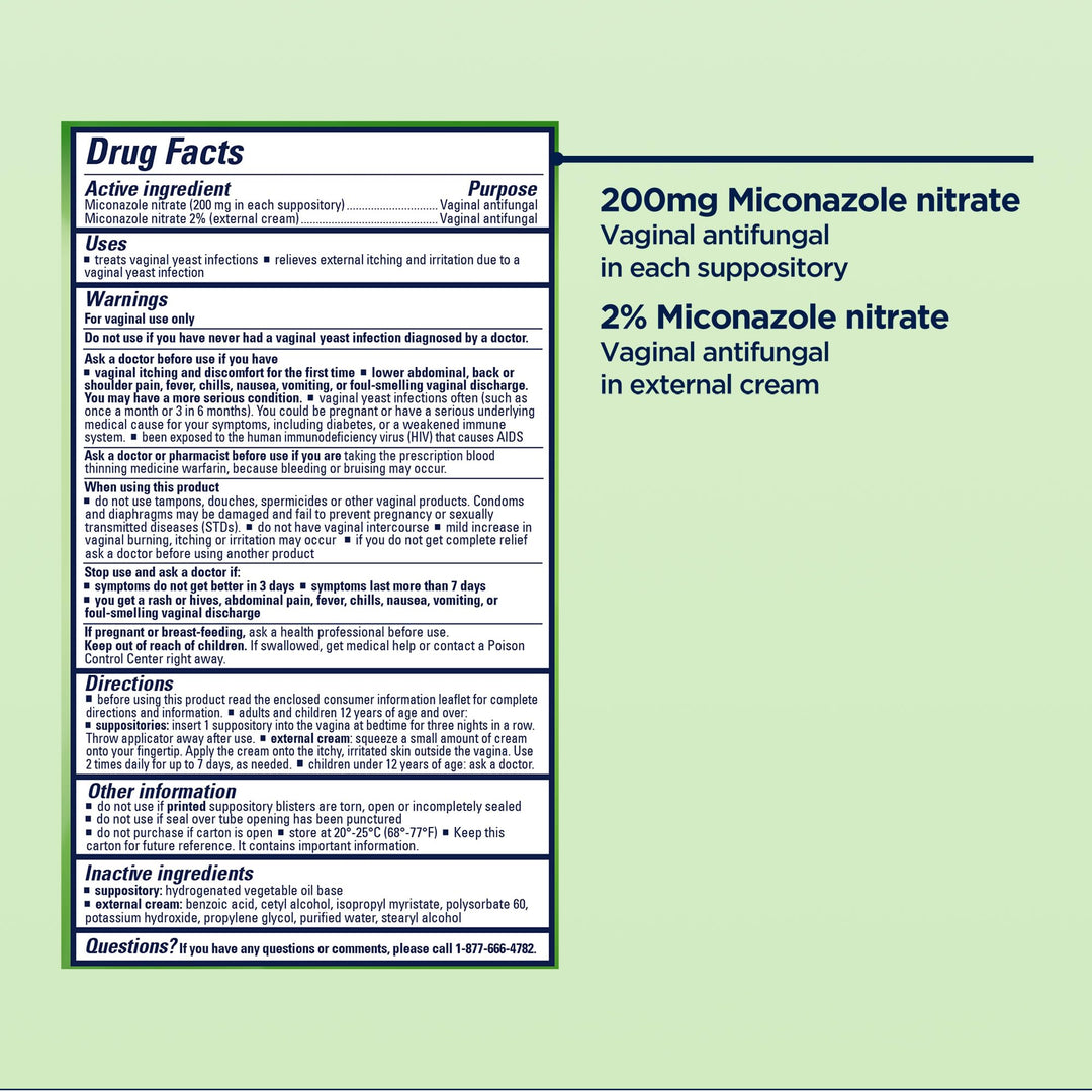 Monistat 3-Day Yeast Infection Treatment, 7 Count
