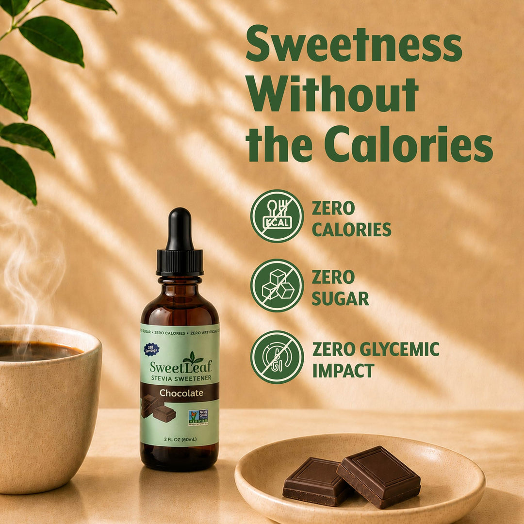 SweetLeaf Stevia Drops Liquid Sweetener, Chocolate, 2 fl oz