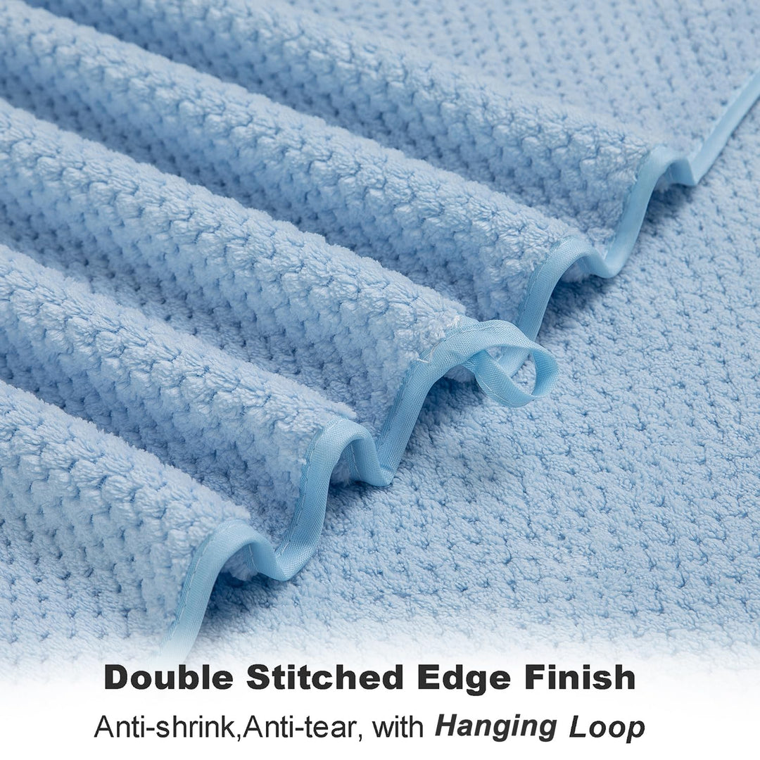 Smuge Bath Towels Set, Blue, 4 Count