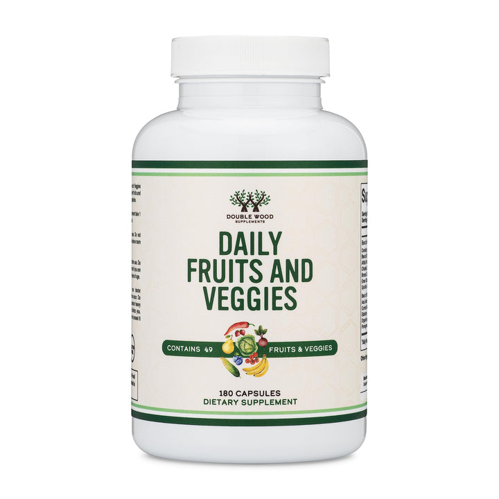 Double Wood Supplements Fruits & Veggies Capsules, 180 Count