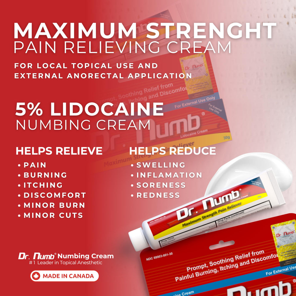 Dr. Numb Lidocaine Topical Anesthetic Cream, Maximum Strength, 30 g