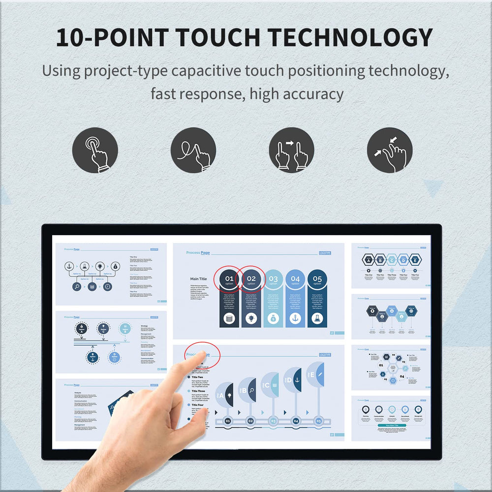 TouchWo 32 inch Capacitive Multi-Touch Industrial Monitor, 32 in