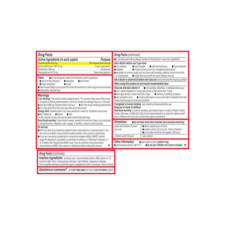 Tylenol Cold + Flu Severe Caplets, 24 Count