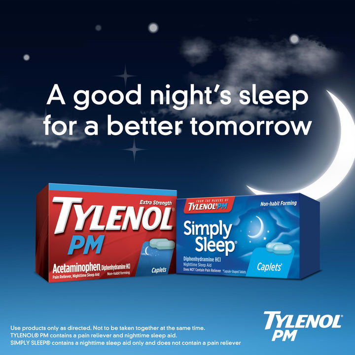 Tylenol PM Extra Strength Caplets, 500 mg, 50 Count