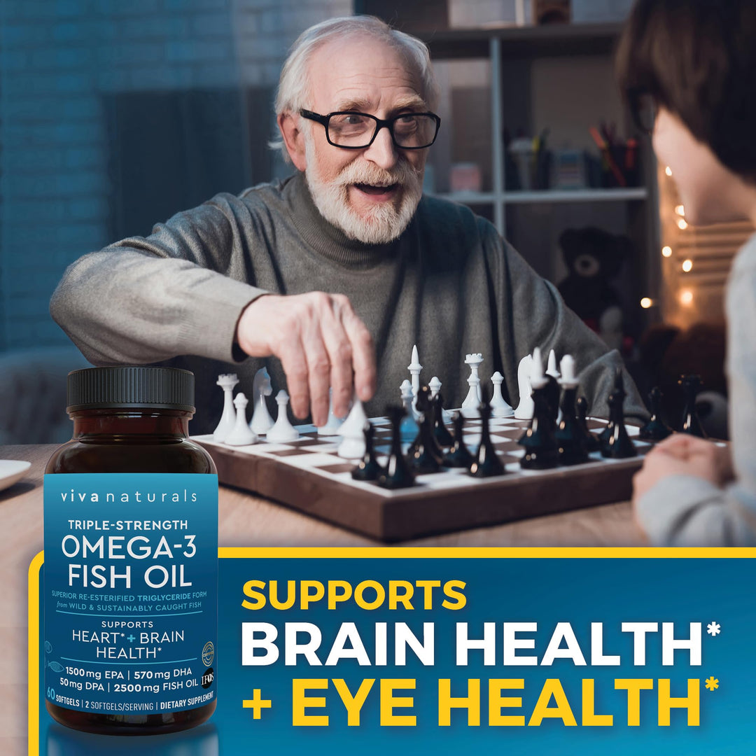 Viva Naturals Omega 3 Fish Oil, 2500 mg, 60 Count