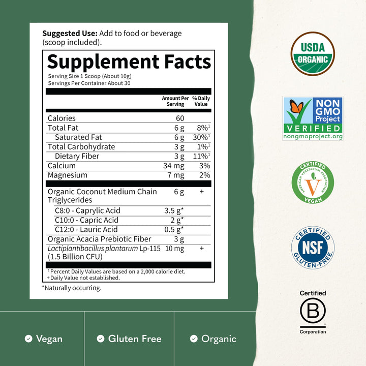Garden of Life Dr. Formulated Keto Organic MCT Powder, 30 Servings