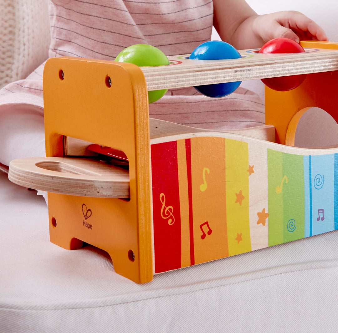 Hape Pound & Tap Bench With Slide Out Xylophone, Wooden Musical Pounding Toy