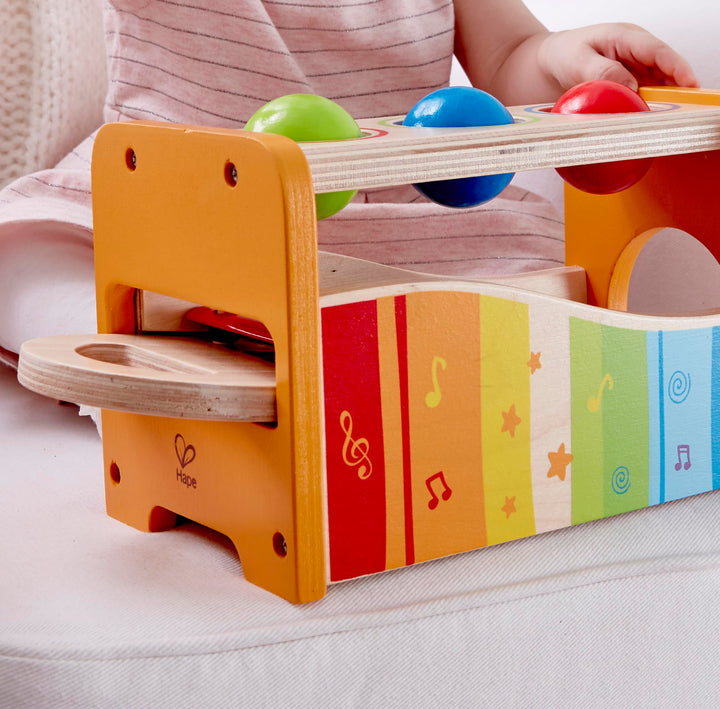 Hape Pound & Tap Bench With Slide Out Xylophone, Wooden Musical Pounding Toy