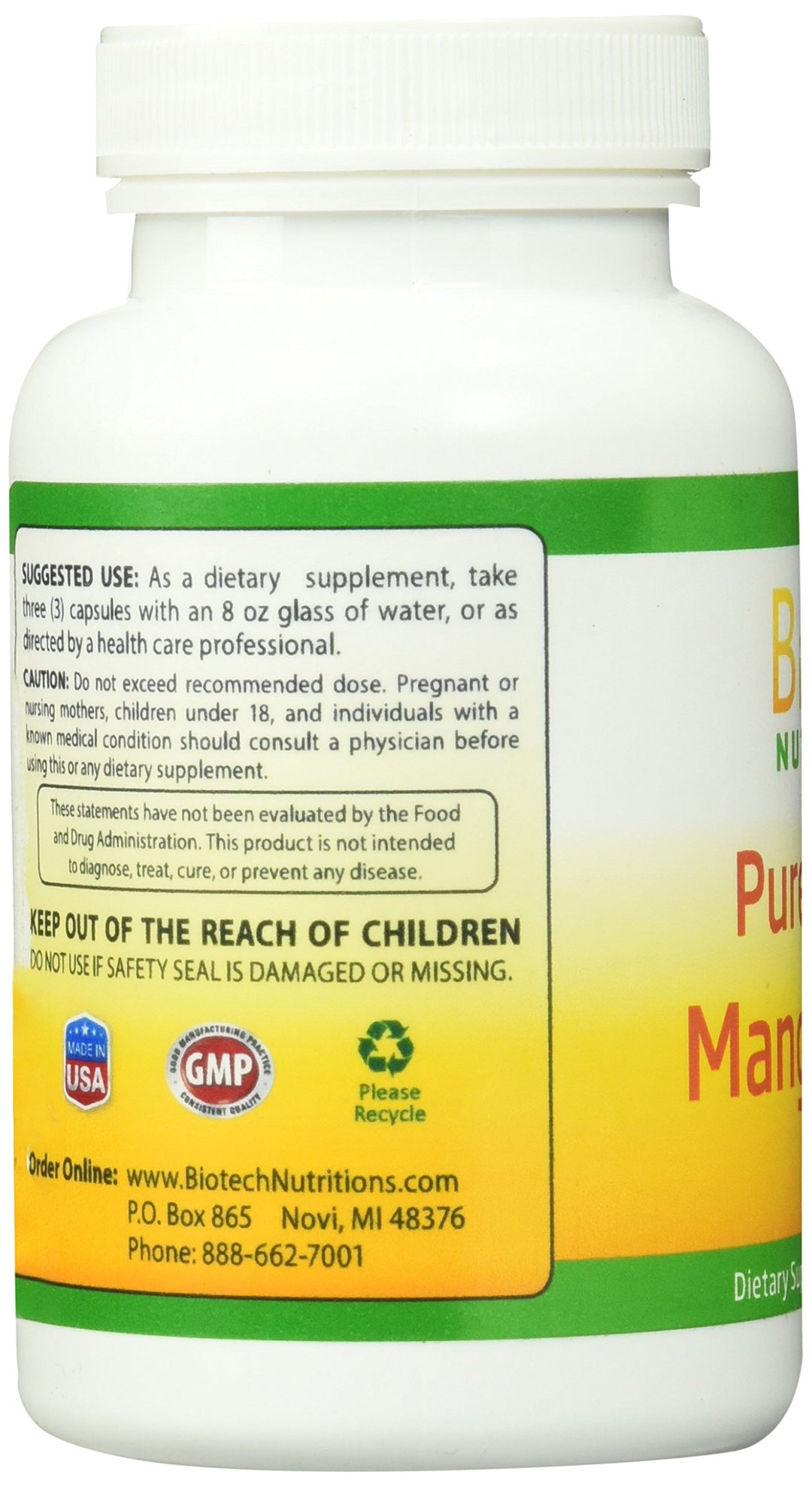 Biotech Nutritions Pure Mangosteen Capsules, 90 Count