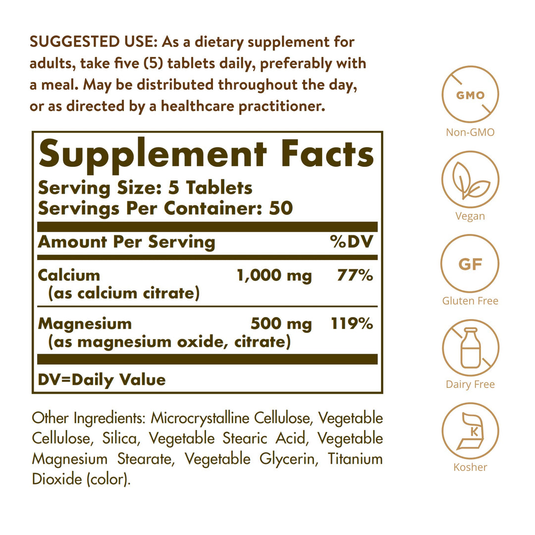 Solgar Calcium Magnesium Citrate, 250 Count