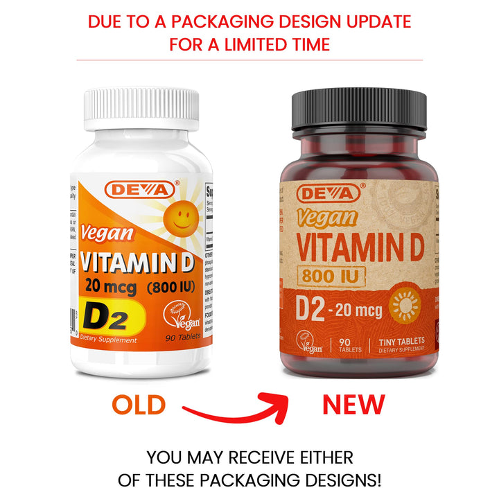 Deva Vegan Vitamin D2, 800 IU, 90 Count