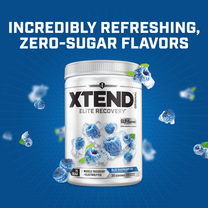 Scivation Xtend Original BCAA Muscle Recovery, Blue Raspberry Ice, 30 Servings