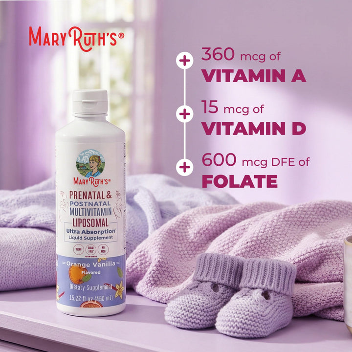 MaryRuth Organics Prenatal & Postnatal Liposomal Multivitamin, Sugar Free, 15.22 fl oz