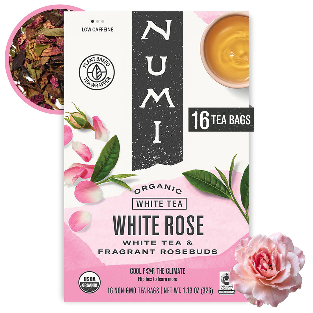 Numi Organic White Rose Tea, 16 Count