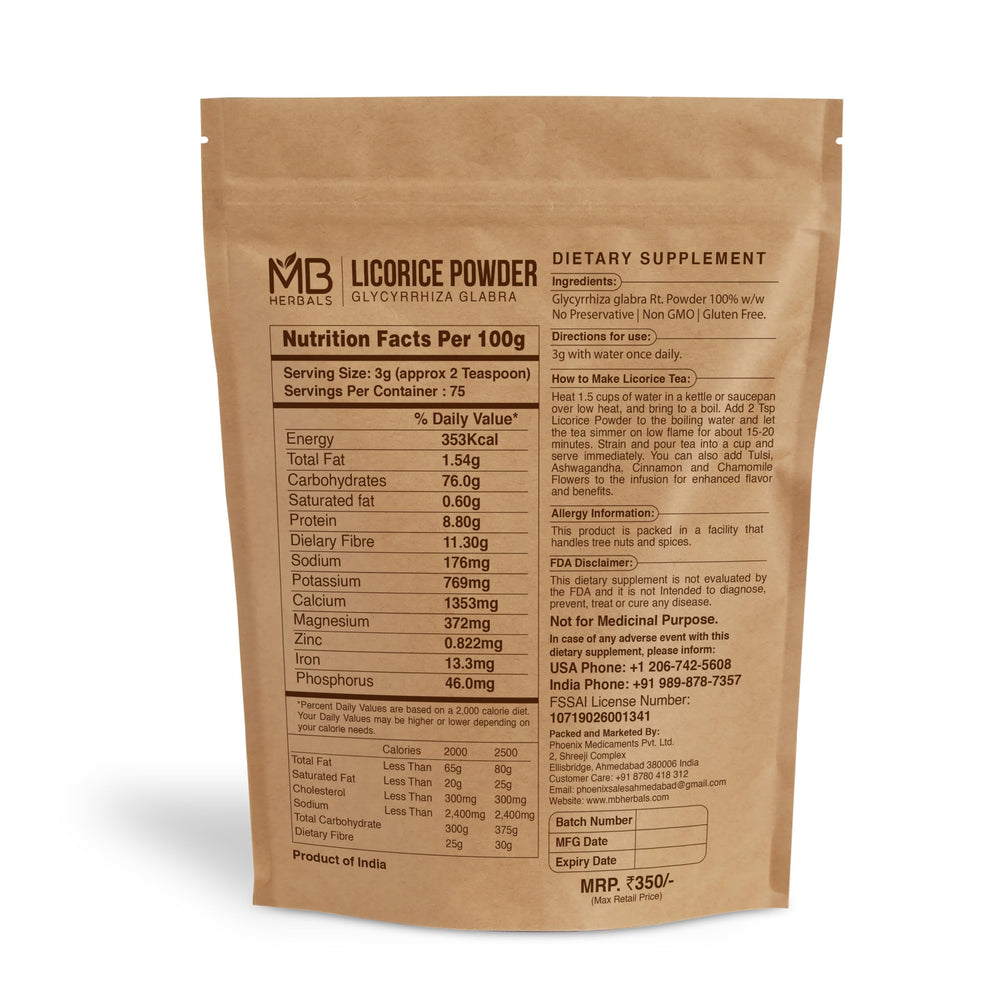 MB Herbals Licorice Root Powder, 227 g