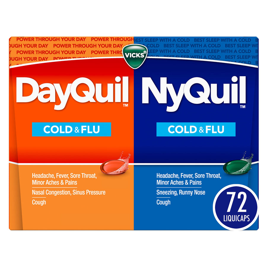 Vicks DayQuil and NyQuil Combo Pack, 72 Count, Pack of 2