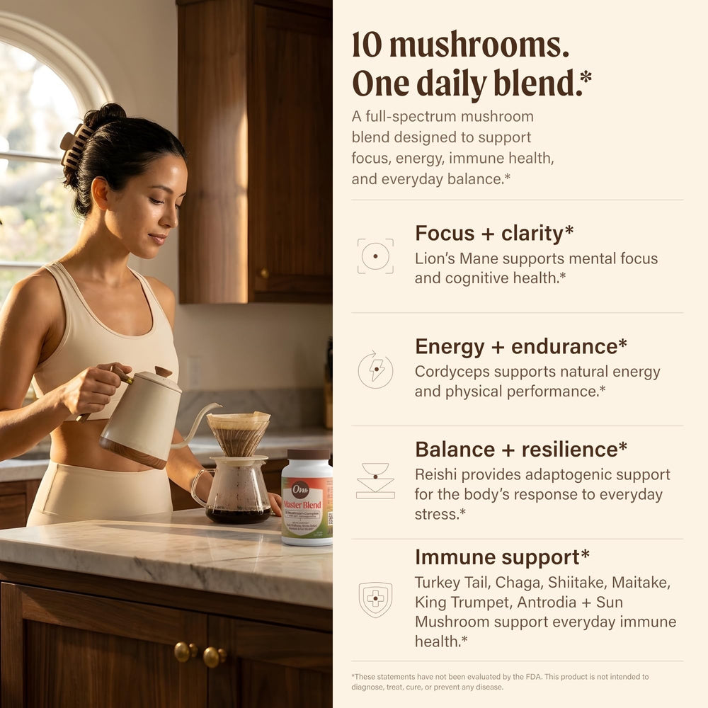 Om Mushroom Superfood Mushroom Master Blend, 80 Count