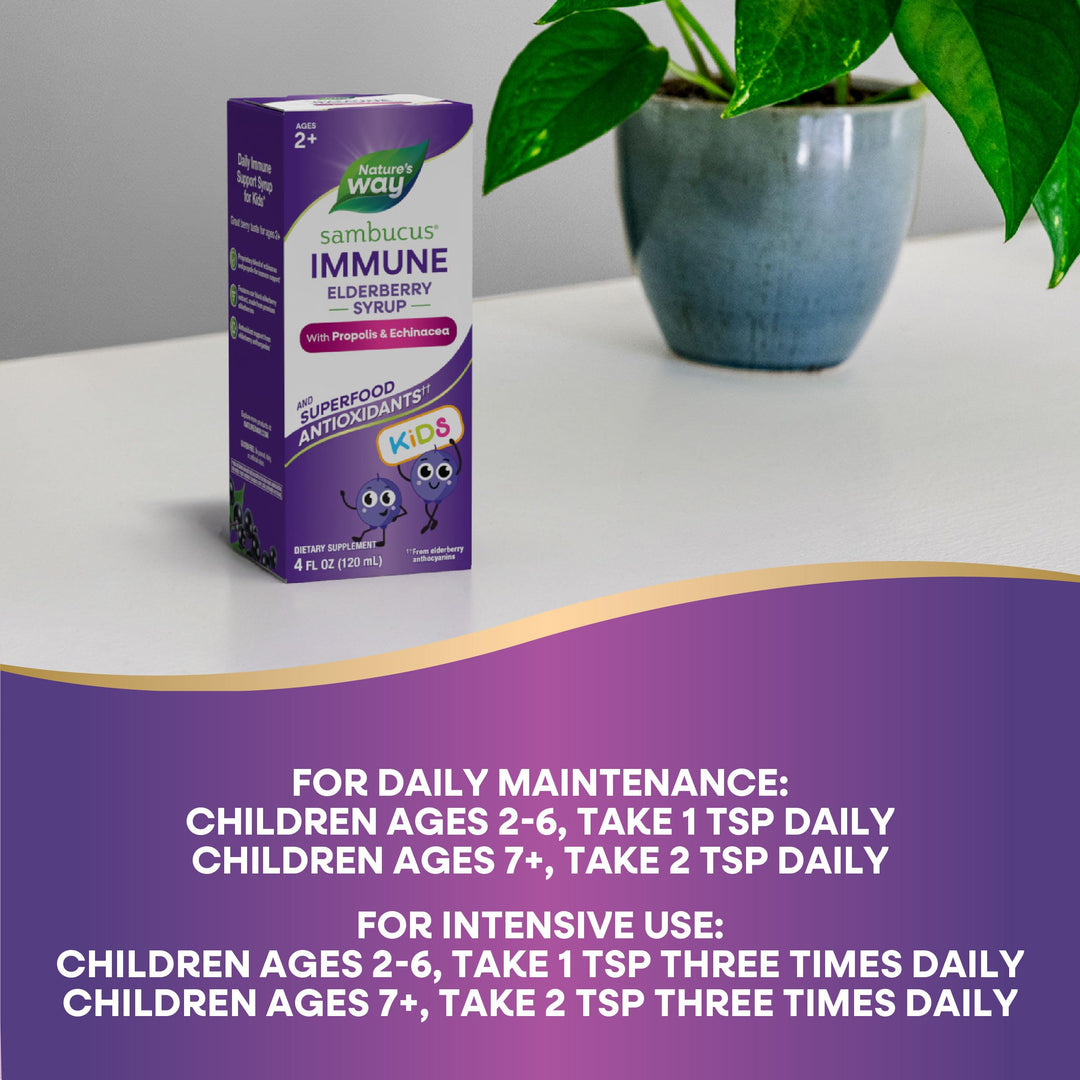 Nature's Way Sambucus Elderberry Syrup For Kids, Herbal Supplement
