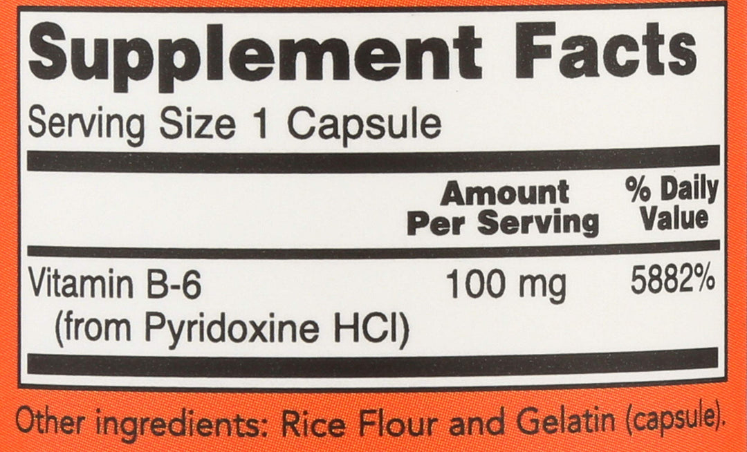 NOW Vitamin B6 100 mg, 100 Count