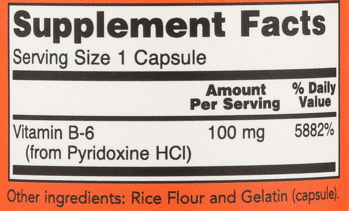 NOW Vitamin B6 100 mg, 100 Count