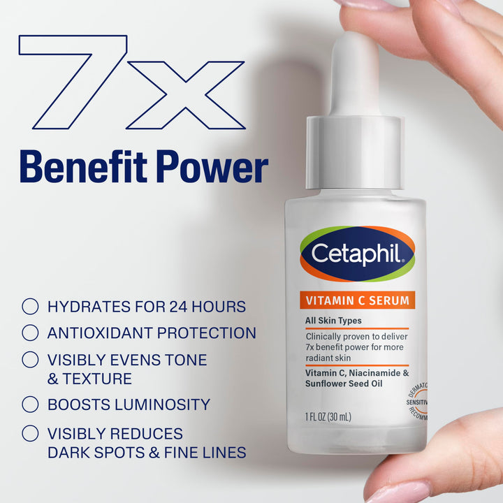 Cetaphil Vitamin C Serum And Dark Spot Serum, Fragrance Free, 1 fl oz