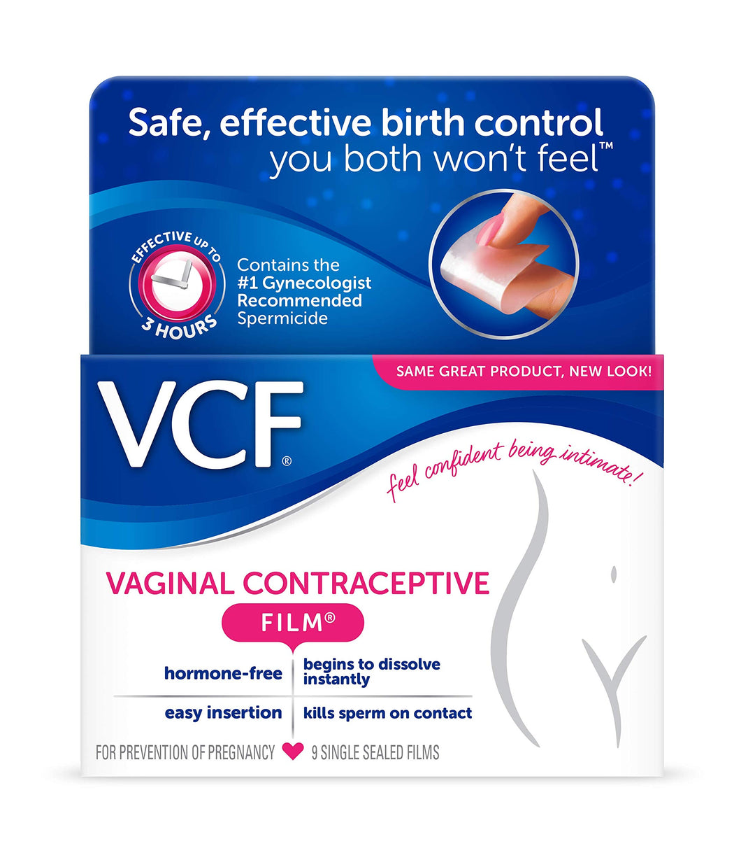 VCF Vaginal Contraceptive Film, 9 Count, Pack of 3
