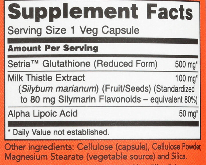 NOW Glutathione 500 mg, 60 Count