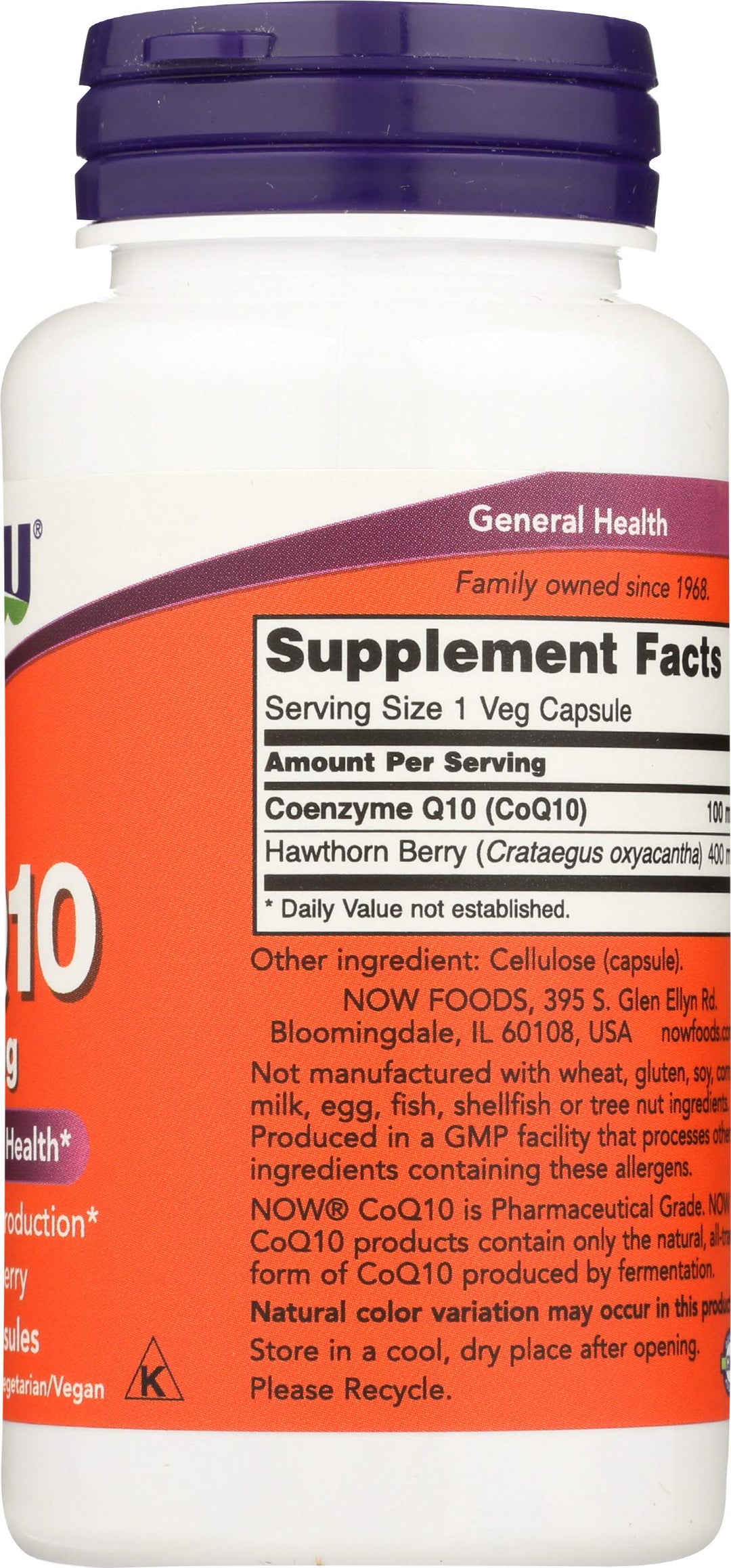 NOW Foods CoQ10 100 mg With Hawthorn Berry, 90 Count