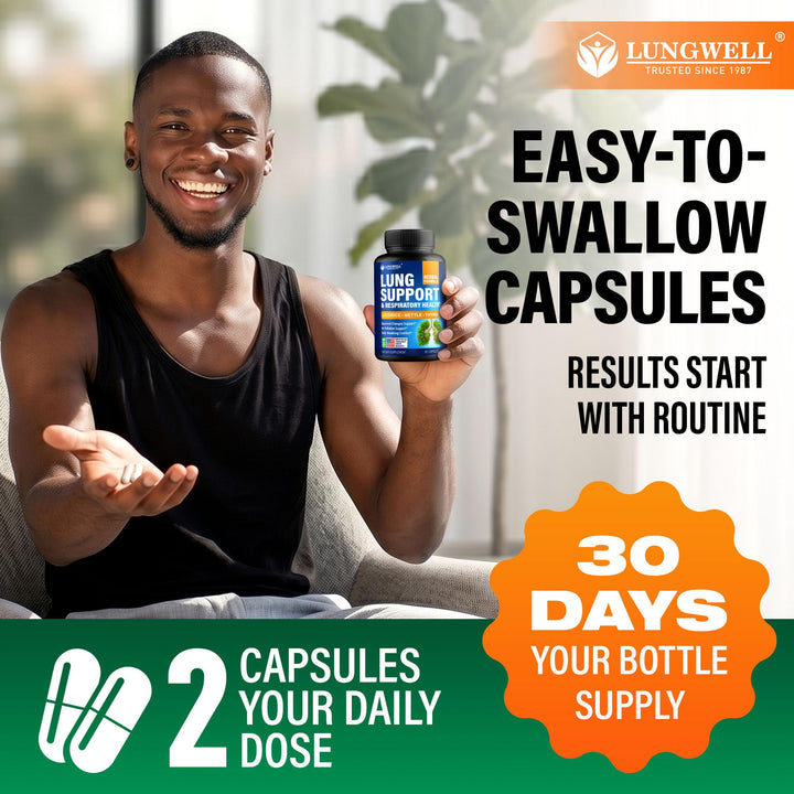 LUNGWELL Lung & Respiratory Support Herbal Supplement, 60 Count