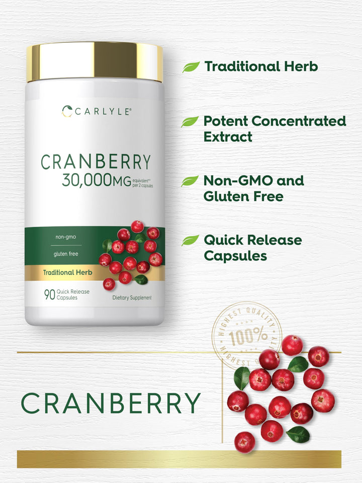 Carlyle Cranberry Supplement, 30,000 mg, 90 Count