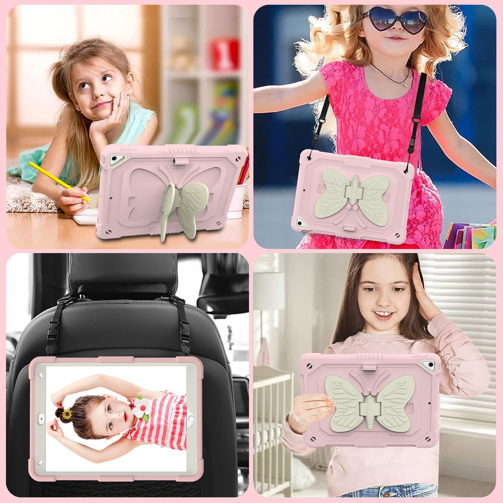 Hogenl iPad Case With Pencil Holder, Pink, 10.2 in