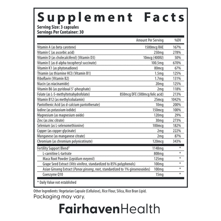 Fairhaven Health FertilAid for Men Fertility Supplement, 90 Count
