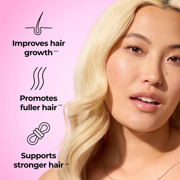 HUM Hair Strong Gummies, Strawberry, 60 Count