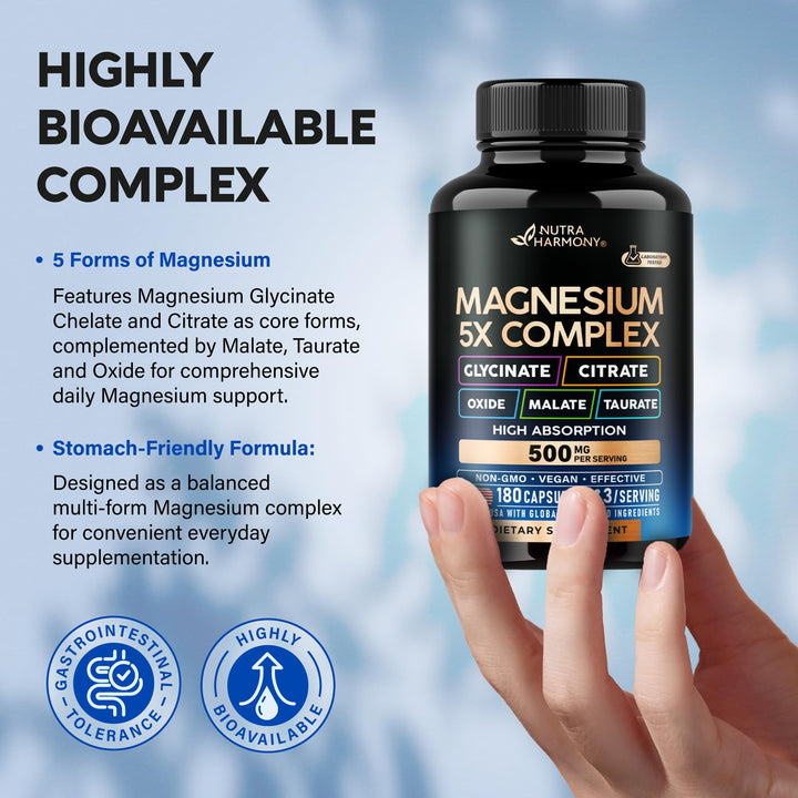 NUTRAHARMONY Magnesium Complex Supplement, 180 Count
