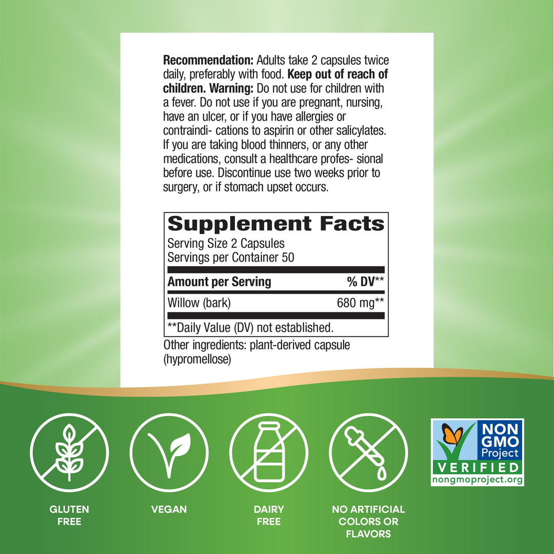 Nature's Way Willow, 400 mg, 100 Count