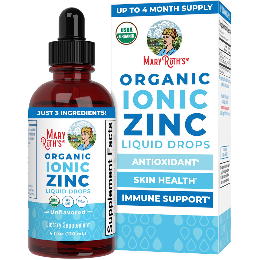 MARYRUTH'S Ionic Zinc Liquid Drops, Unflavored, 4 fl oz