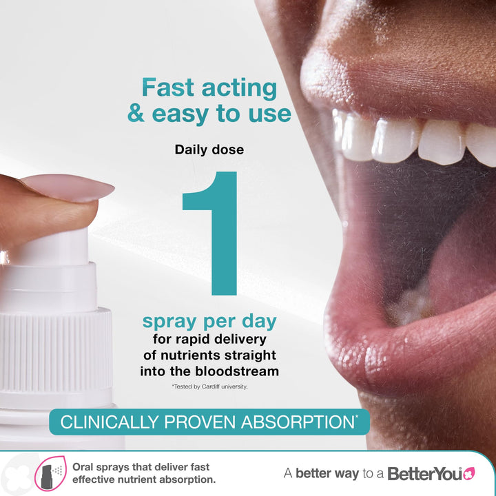 BetterYou Vitamin D Oral Spray, Peppermint, 15 ml