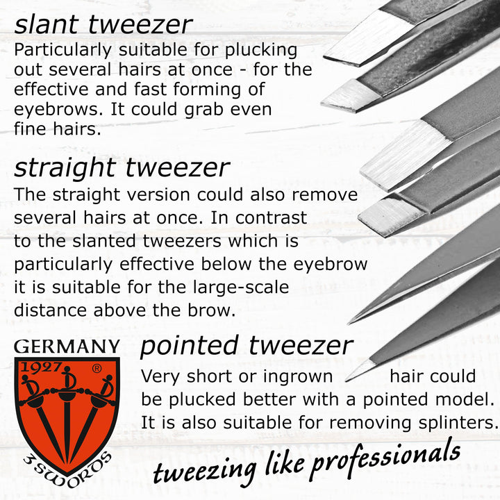 Drei Schwerter Mexico Tweezer Set, 3 Count