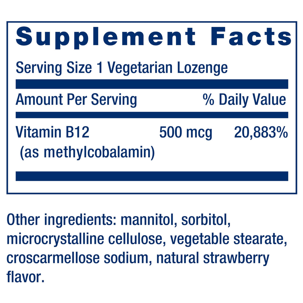 Life Extension Vitamin B12, 500 mcg, 100 Count