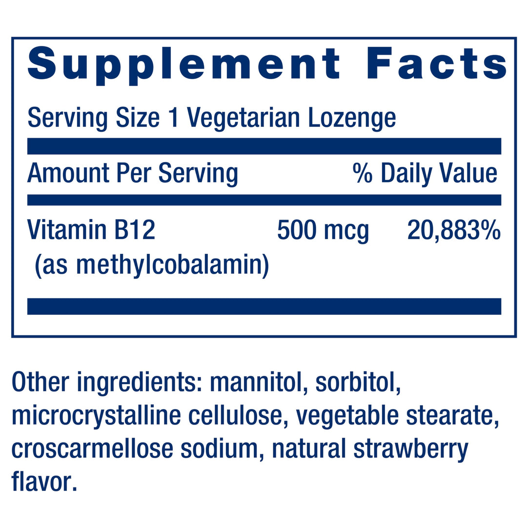 Life Extension Vitamin B12, 500 mcg, 100 Count